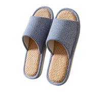 Pantoufles De Lin Femme Homme Confortable Bout Ouvert Pantoufles Antidérapantes Chaussons Léger Respirables Slippers Intérieur/extérieur Chaussures Pour Toutes Saisons