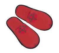 Pantoufles De Maison Drapeau Du Maroc Unisexe Pantoufles De Voyage Légers Chaussons D'Intérieur Pour Invité Intérieur Femmes L