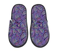 Pantoufles De Maison Imprimé Esthétique Violet Pai-Sley Légers Fourrure Pantoufles Lavables Chaussons Maison Pour Hôtel Intérieur Camping M