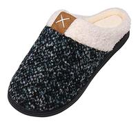 Pantoufles de Maison pour Homme Femme Doublure Chaude Confortable Chaussons en Doux Mixte Mousse à Mémoire Slippers Intérieur Extérieur, Warm Grau 36/37 EU