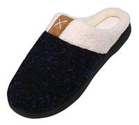 Pantoufles de Maison pour Homme Femme Doublure Chaude Confortable Chaussons en Doux Mixte Mousse à Mémoire Slippers Intérieur Extérieur, Warm Blau 36/37 EU