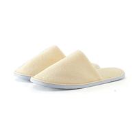 Pantoufles de maison pour les invités chaussures d'intérieur jetables | Tissu velours, douceur velours corail, praticité jetable, sécurité antidérapante, blanc, taille 36-44