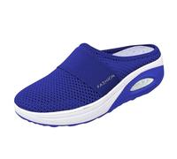 Pantoufles De Marche Chaussons d été pour Femmes onfortables et antidérapants Parfaits pour Plage et Maison sans Couture ni Logo (Blue, 43)