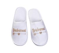 Pantoufles de Mariage, Semelle 6mm pour Fête de Célibataires et Partie de Poule - EU: 38~40 (Demoiselle d'Honneur, Classique, Blanc)