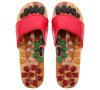 Pantoufles de Massage à Points de Pression Rouge 39-40 pour Adultes | PU Eva, Semelle à Picots Précis, Sensation Style Jade, Usage Intérieur, Famille et Amis