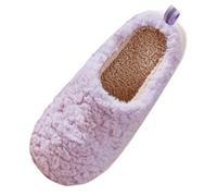 Pantoufles de massage d'acupression pour femme Printemps Automne et Hiver Maison Intérieur Peluche Épaisse Doux Non Silencieux Chaud Bout Enveloppé Pantoufles en Coton Peluche, violet, 39 EU