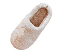 Pantoufles de massage d'acupression pour femme Printemps Automne et Hiver Maison Intérieur Peluche Épaisse Doux Non Silencieux Chaud Bout Enveloppé Pantoufles en Coton Peluche, blanc, 39 EU