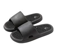 Pantoufles de massage d'acupression - Réflexologie thérapeutique - Pour pieds - Massage - Akupoint - Soulage la douleur de l'arche - Antidérapantes - Pour baignoire, douche, Noir , 44 EU