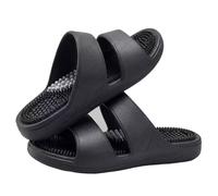 Pantoufles De Massage Des Pieds Par Acupression Hommes Et Femmes Chaussons De Douche Antidérapants À Bout Ouvert Sandales De Réflexologie Et D'acupuncture(Black,36/37 EU)