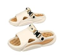 Pantoufles de Massage d'été for hommes femmes, sandales d'extérieur, plage, diapositives d'intérieur confortables, sabots d'eau, décontractées, maison(Beige brown,44-45)