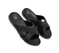 Pantoufles de Massage for hommes, tongs respirantes for maison, salle bain, chambre à coucher, plage, grande taille Pour Un Usage Quotidien(Black,39-40)