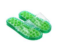 Pantoufles de Massage - pour Hommes Femmes - Acupression réflexologie - Points de Pression stimulés, améliorent la santé Le Bien-être - Look sophistiqué Classique (Couleur : Vert, Taille : 34-36