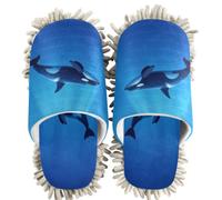 Pantoufles de nettoyage chenille Orca Sea Panda sous la mer Killer Whale | Chaussons lavables pour cuisine et chambre à coucher