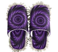 Pantoufles de nettoyage en chenille Violet Tie Dye Hippie Trippy | Chaussons lavables pour cuisine et chambre à coucher