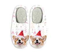 Pantoufles de Noël avec visage personnalisé pour femmes et hommes - Chaussons en mousse mémoire antidérapants pour intérieur et extérieur - Mules maison d'hiver - Cadeau unique pour la famille