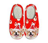 Pantoufles de Noël avec visage personnalisé pour femmes et hommes - Chaussons en mousse mémoire antidérapants pour intérieur et extérieur - Mules maison d'hiver - Cadeau unique pour la famille