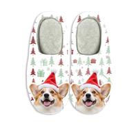 Pantoufles de Noël avec visage personnalisé pour femmes et hommes - Chaussons en mousse mémoire antidérapants pour intérieur et extérieur - Mules maison d'hiver - Cadeau unique pour la famille
