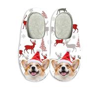 Pantoufles de Noël avec visage personnalisé pour femmes et hommes - Chaussons en mousse mémoire antidérapants pour intérieur et extérieur - Mules maison d'hiver - Cadeau unique pour la famille