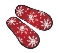 Pantoufles de Noël en forme de flocons de neige pour homme et femme - Antidérapantes - Confortables - Mousse à mémoire de forme - Pour chambre à coucher, voyage, multicolore, 8/11 UK Men/ 9.5/11.5 UK
