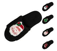 Pantoufles de Noël pour femme - Pantoufles de Noël moelleuses, chaudes et confortables en peluche pour l'intérieur et l'extérieur, motif pingouin, Vert, 39 EU