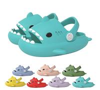 Pantoufles de plage antidérapantes pour enfants avec dents de requin, vert, 25/26 EU