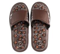 Pantoufles de réflexologie d'acupuncture, nœuds rotatifs, chaussures d'acupuncture antidérapantes réglables pour hommes et femmes 'intérieur (marron)
