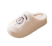 Pantoufles de sport avec broderie de baseball, semelle épaisse, tendance | Tissu en velours, thème du sport de baseball, semelle épaisse tendance, couple chaud, bleu, taille 36-43