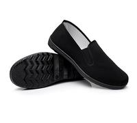 Pantoufles de Style Chinois Kung Fu Arts Martiaux Tai Chi Chaussures Semelle en Caoutchouc Unisexe Tout Noir Taille Hommes EU 41