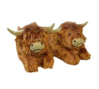 Pantoufles de vache écossaise -, pantoufles d'intérieur chaudes en peluche, pantoufles mignonnes | Idéal pour une utilisation en intérieur, garder au chaud en hiver, se détendre dans le salon ou la