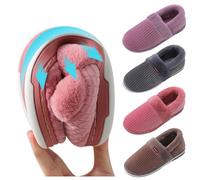 Pantoufles de voyage pliables pour femme - Pantoufles thermiques épaisses à enfiler pour l'extérieur et l'intérieur - Chaussures d'hiver entièrement fermées à bord rugueux confortables, violet, 40 2/3