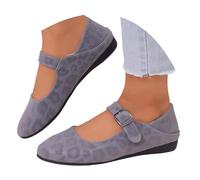 Pantoufles décontractées avec imprimé animal et sangle de cheville réglable - Mocassins polyvalents qui peuvent être portés de deux façons pour un confort quotidien., gris, 39 EU