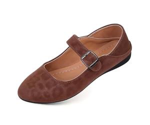 Pantoufles décontractées avec imprimé animal et sangle de cheville réglable - Mocassins polyvalents qui peuvent être portés de deux façons pour un confort quotidien., marron, 36 EU