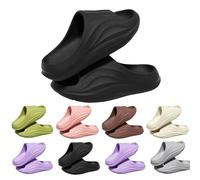 Pantoufles d'été à plateforme pour femme - Sandales de bain à bout ouvert - Semelle souple - Pantoufles antidérapantes - Sabots confortables et respirants - Pantoufles classiques pour le quotidien