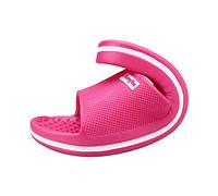 Pantoufles d'été confortables et légères - Pour homme et femme - Grandes tailles - En caoutchouc - Larges pieds - Antidérapantes - Semelles souples - Pour les loisirs, rose, 39 EU