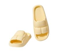 Pantoufles d'été confortables pour homme et femme - Antidérapantes - Légères - Respirantes - Larges pieds - Grandes tailles, jaune, 40 EU