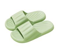 Pantoufles d'été légères pour femme - Chaussons de bain doux et antidérapants - Nuage - Pour le jardin, l'intérieur et l'extérieur - Sandales confortables - Tongs de bain, vert, 36