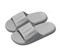 Pantoufles d'été légères pour femme - Chaussons de bain doux et antidérapants - Nuage - Pour le jardin, l'intérieur et l'extérieur - Sandales confortables - Tongs de bain, gris, 40