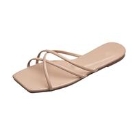 Pantoufles d'été ouvertes pour femme - En cuir - Légères et antidérapantes - Confortables - Pour les loisirs - Larges pieds - Chaussures d'été tendance pour l'intérieur et l'extérieur - Pour la plage