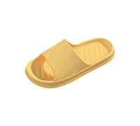 Pantoufles d'été pour femme avec plateforme - Pantoufles éponge antidérapantes pour salle de bain, jaune, 38 EU