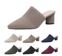 Pantoufles d'été pour femme - En dentelle - Avec talon bloc - En maille respirante - Plateforme - Sandales basses ouvertes à l'arrière - Chaussures d'été - Chaussures à talons - Pantoufles pour femme