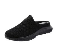 Pantoufles d'été pour femme et homme - Sandales d'été à enfiler - Sandales de plage dos nu - Mules d'intérieur et d'extérieur - Confortables et décontractées - Sandales pour femme, Noir , 39.5 EU