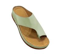 Pantoufles d'été pour femme - Sandales à talon compensé - Sliders orthopédiques - Pantoufles orthopédiques - Mules d'extérieur - Sandales à plateforme - Bout ouvert, vert, 37 EU
