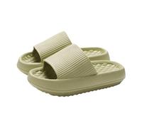 Pantoufles d'été pour femme - Semelle souple - Chaussons de bain antidérapants - Pantoufles confortables - Chaussons décontractés - Pour les vacances et la vie quotidienne, vert, 38 EU