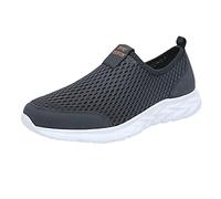 Pantoufles d'été pour homme - Arrière fermé - Pantoufles d'été blanches - Chaussures de loisirs - Bout rond - Chaussures de marche classiques - En maille - Confortables à enfiler, bleu foncé, 45 EU