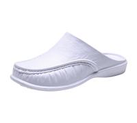 Pantoufles d'été pour homme - Semelles douces - Grandes tailles - Claquettes légères - Mode - Chaussures de bain - Chaussures de loisirs - Escarpins plats - Pieds larges - Couleur unie - 40-47, Blanc