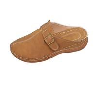 Pantoufles d'été surdimensionnées pour femme - Style rétro - Talon épais - Décontractées et confortables - Bottes en caoutchouc - Chaussures imperméables pour femme, marron, 37 EU