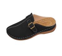 Pantoufles d'été surdimensionnées pour femme - Style rétro - Talon épais - Décontractées et confortables - Bottes en caoutchouc - Chaussures imperméables pour femme, Noir , 43 EU