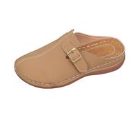 Pantoufles d'été surdimensionnées pour femme - Style rétro - Talon épais - Décontractées et confortables - Bottes en caoutchouc - Chaussures imperméables pour femme, kaki, 42 EU