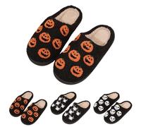 Pantoufles d'Halloween pour homme et femme - Pantoufles d'intérieur et d'extérieur à bout fermé avec mousse à mémoire de forme, Orange, 39 EU
