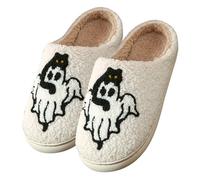 Pantoufles d'Halloween terreur heureuses pantoufles confortables et effrayantes pour l'intérieur et l'extérieur - Pour l'hiver - Chaudes et moelleuses - Pour Noël, Demi-sang, 37 EU